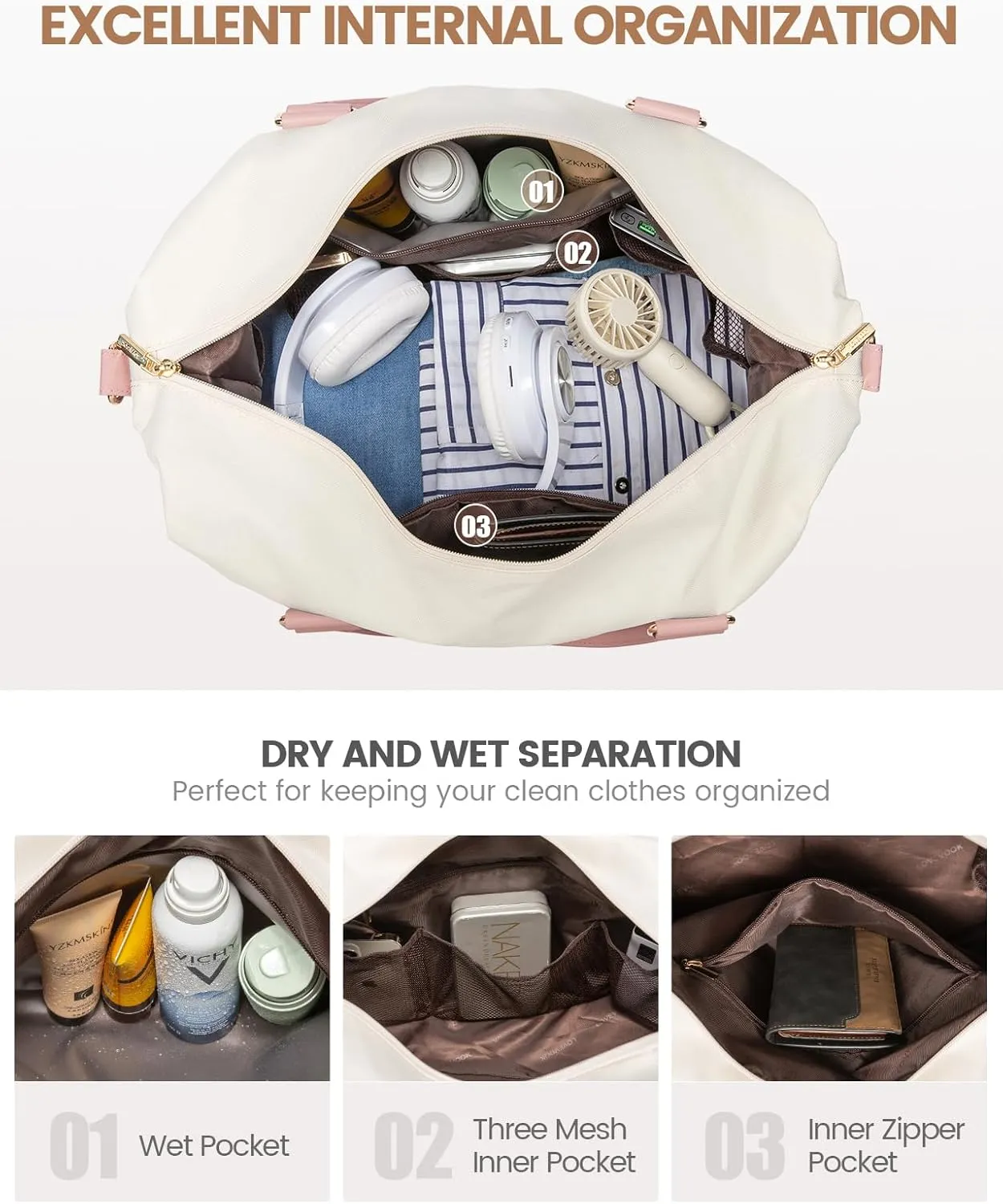 LOVEVOOK Travel Duffle Bag Women,Weekender Bag with Clear Toiletry Bag, Carry on Overnight Bag with Shoe Bag,Hospital Bags for Labor Delivery with Packing Cube