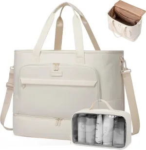 LOVEVOOK Weekender Bags for Women Travel, Large Personal Item Travel Overnight Bag, Carry on Duffle Bags with Shoe Compartment, Toiletry Bag, Wet Pocket, for Airplane, Hospital Labor Delivery