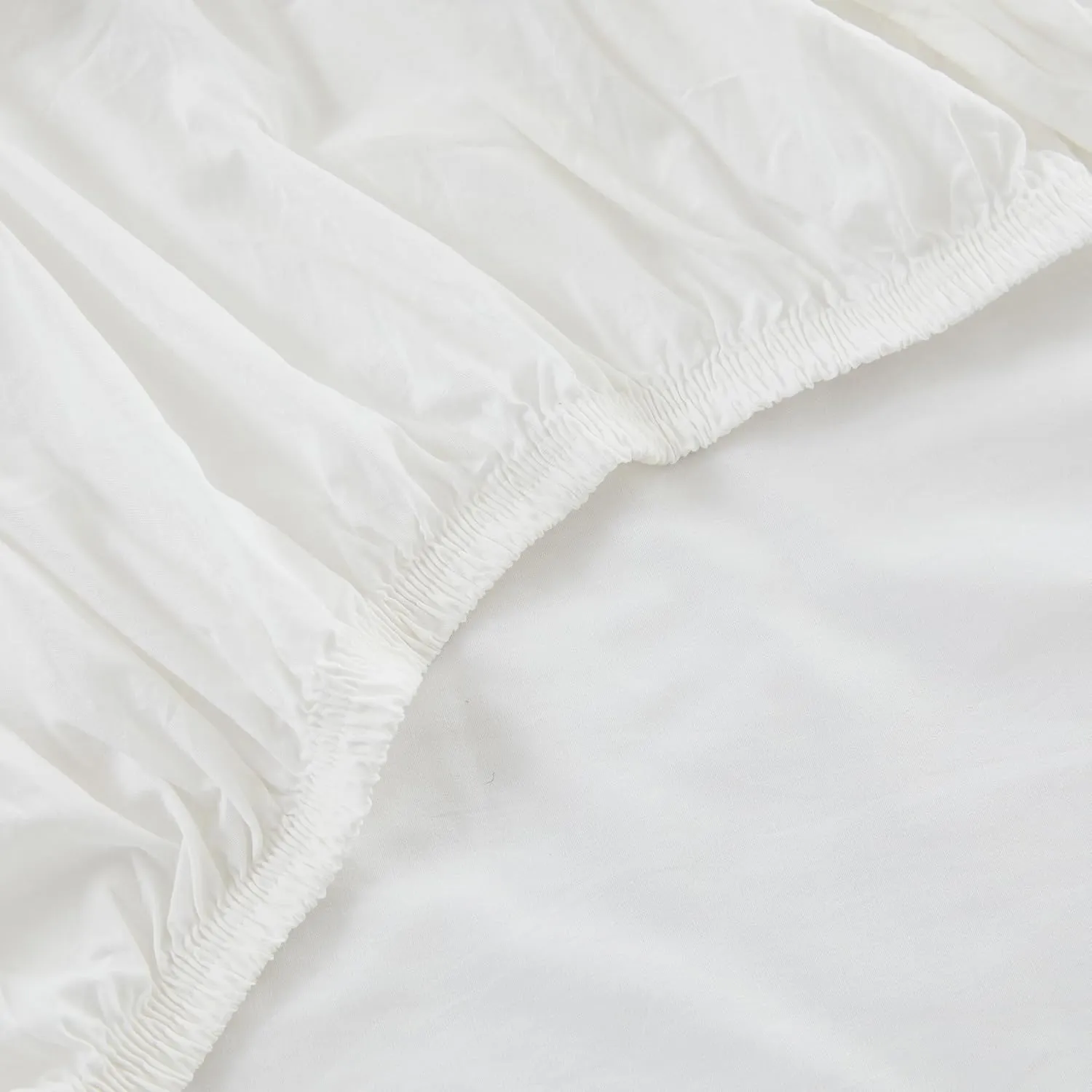 Lush Decor Evelyn Lace Trim Cotton Sheet Set 4 Piece Set Queen White - Cotton Sheets - White Bed Sheets - Farmhouse & Coquette Decor
