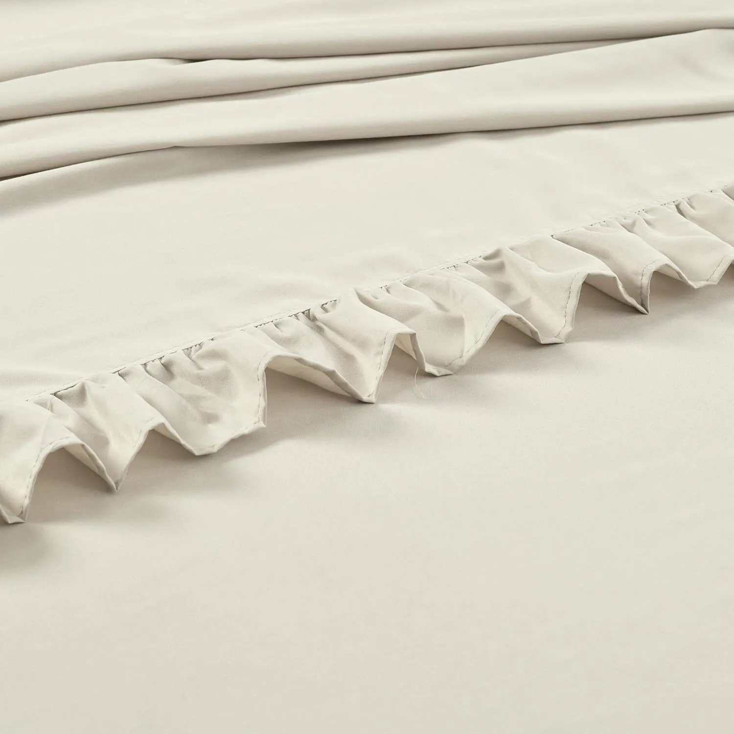 Lush Decor Reyna Ruffle, Queen, Wheat 6 Count