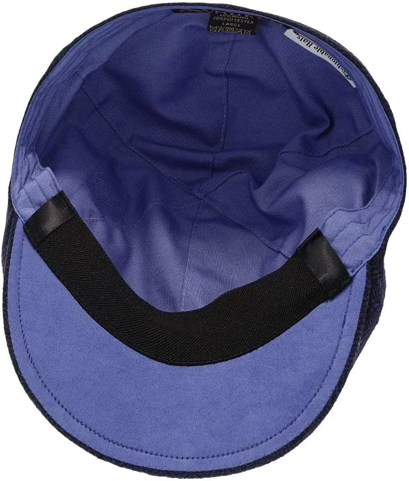 Luxe End Game Duckbill Cap - Wool Blend Classic 6-Panel Design with Comfort Stretch Fit 2 ¼" Brim Featuring Suede Underside