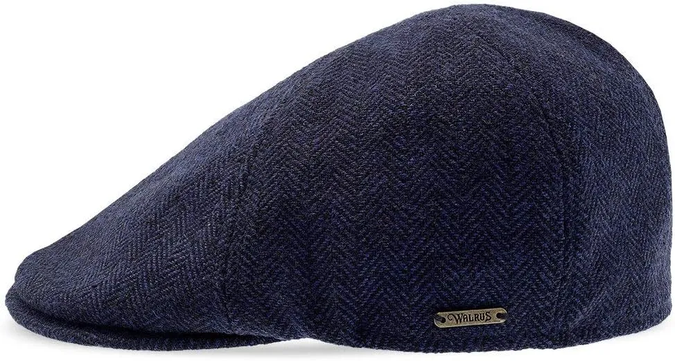 Luxe End Game Duckbill Cap - Wool Blend Classic 6-Panel Design with Comfort Stretch Fit 2 ¼" Brim Featuring Suede Underside