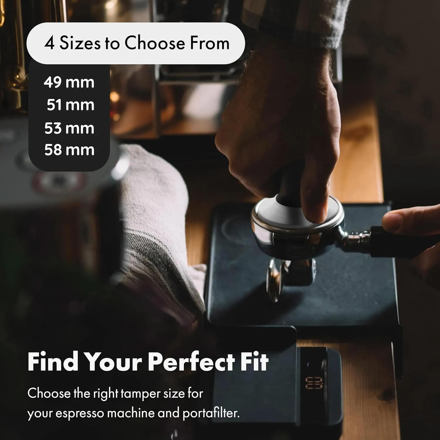 LuxHaus 58mm Espresso Tamper - Premium Barista Coffee Tamper with 100% Flat Stainless Steel Base