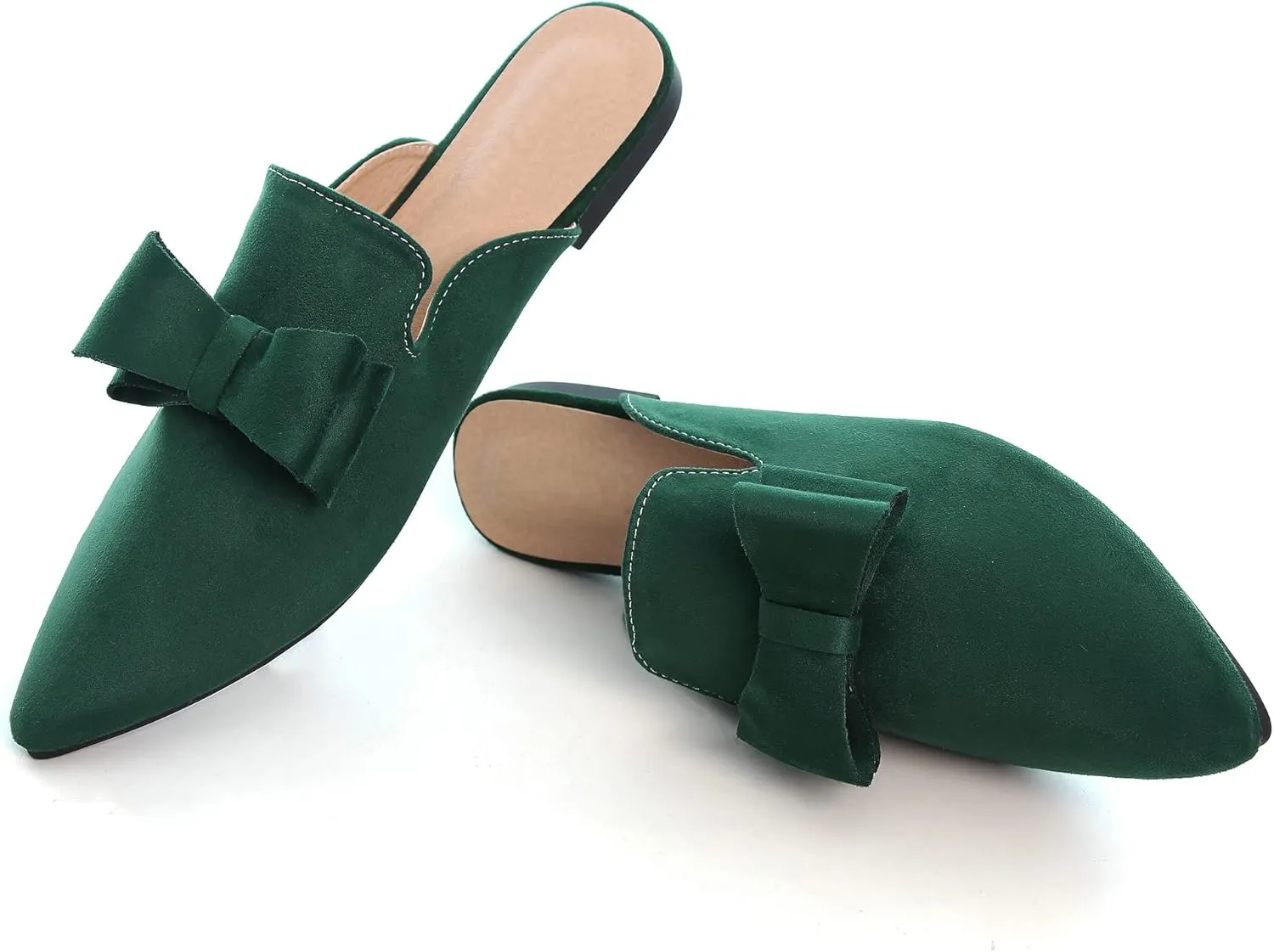 LUXINYU Women Slides-Sandals,Classic French Elegant Bow Pointed Toe Slippers, Flat-shaped Light Sandals, Soft and Comfortable Slides-Sandals
