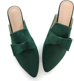 LUXINYU Women Slides-Sandals,Classic French Elegant Bow Pointed Toe Slippers, Flat-shaped Light Sandals, Soft and Comfortable Slides-Sandals
