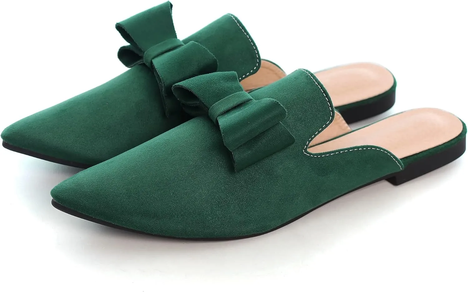LUXINYU Women Slides-Sandals,Classic French Elegant Bow Pointed Toe Slippers, Flat-shaped Light Sandals, Soft and Comfortable Slides-Sandals