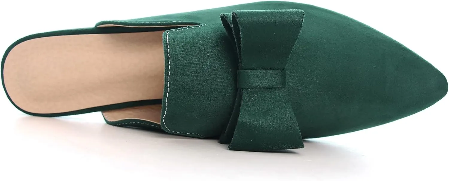 LUXINYU Women Slides-Sandals,Classic French Elegant Bow Pointed Toe Slippers, Flat-shaped Light Sandals, Soft and Comfortable Slides-Sandals