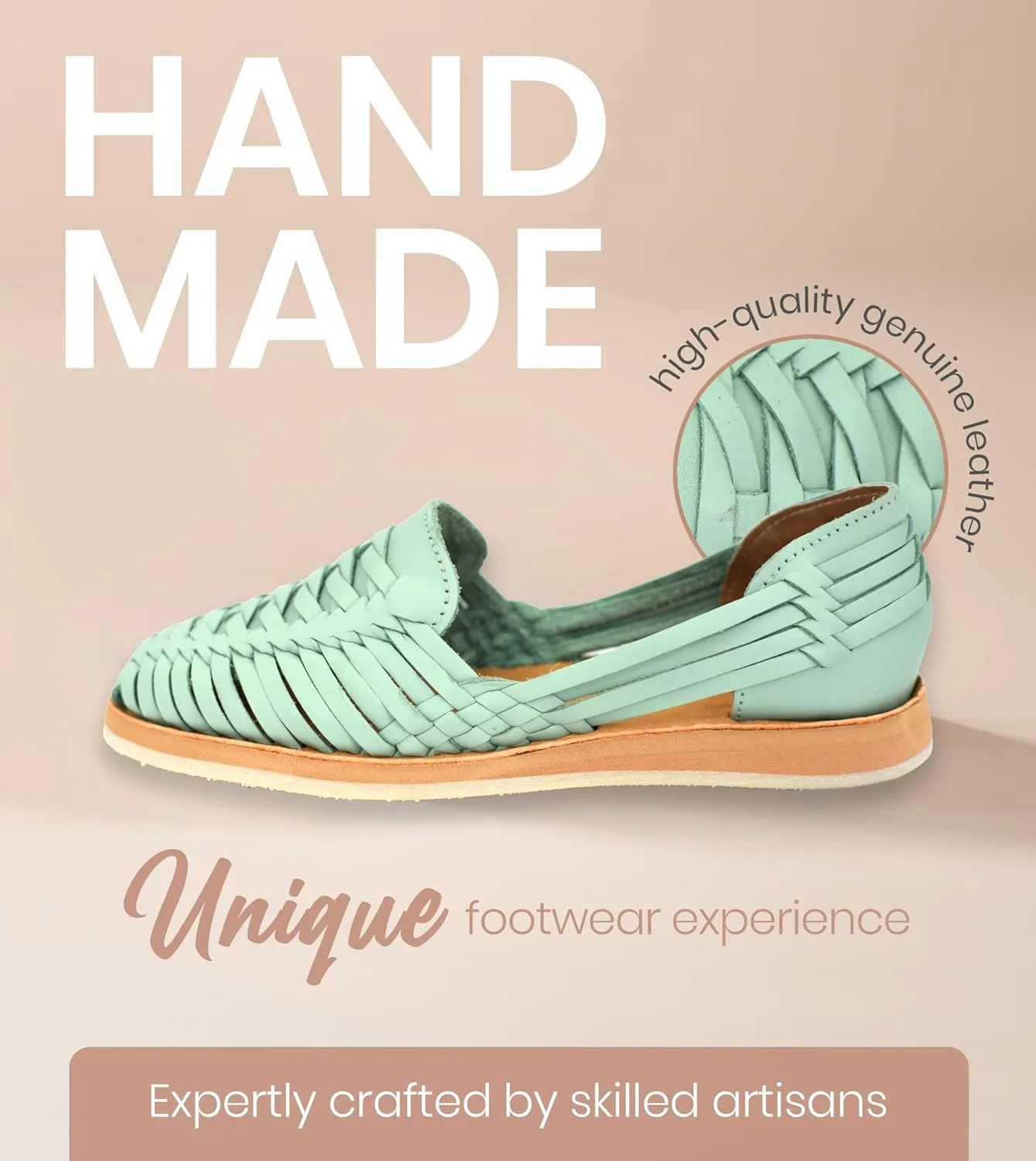 Macarena Collection Womens Shoes Leather Sandal Flat for Women | Huarache Handmade Mexican Sandals | Comfortable & Stylish Womens Sandals 3050