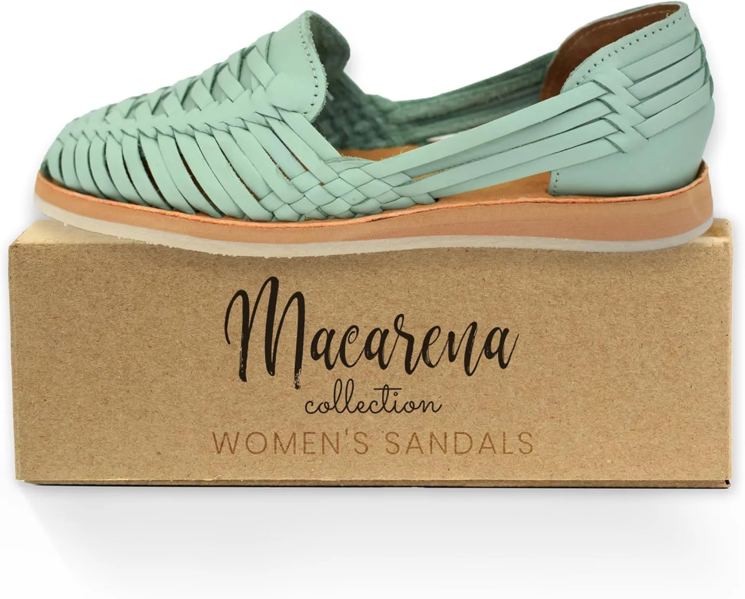 Macarena Collection Womens Shoes Leather Sandal Flat for Women | Huarache Handmade Mexican Sandals | Comfortable & Stylish Womens Sandals 3050