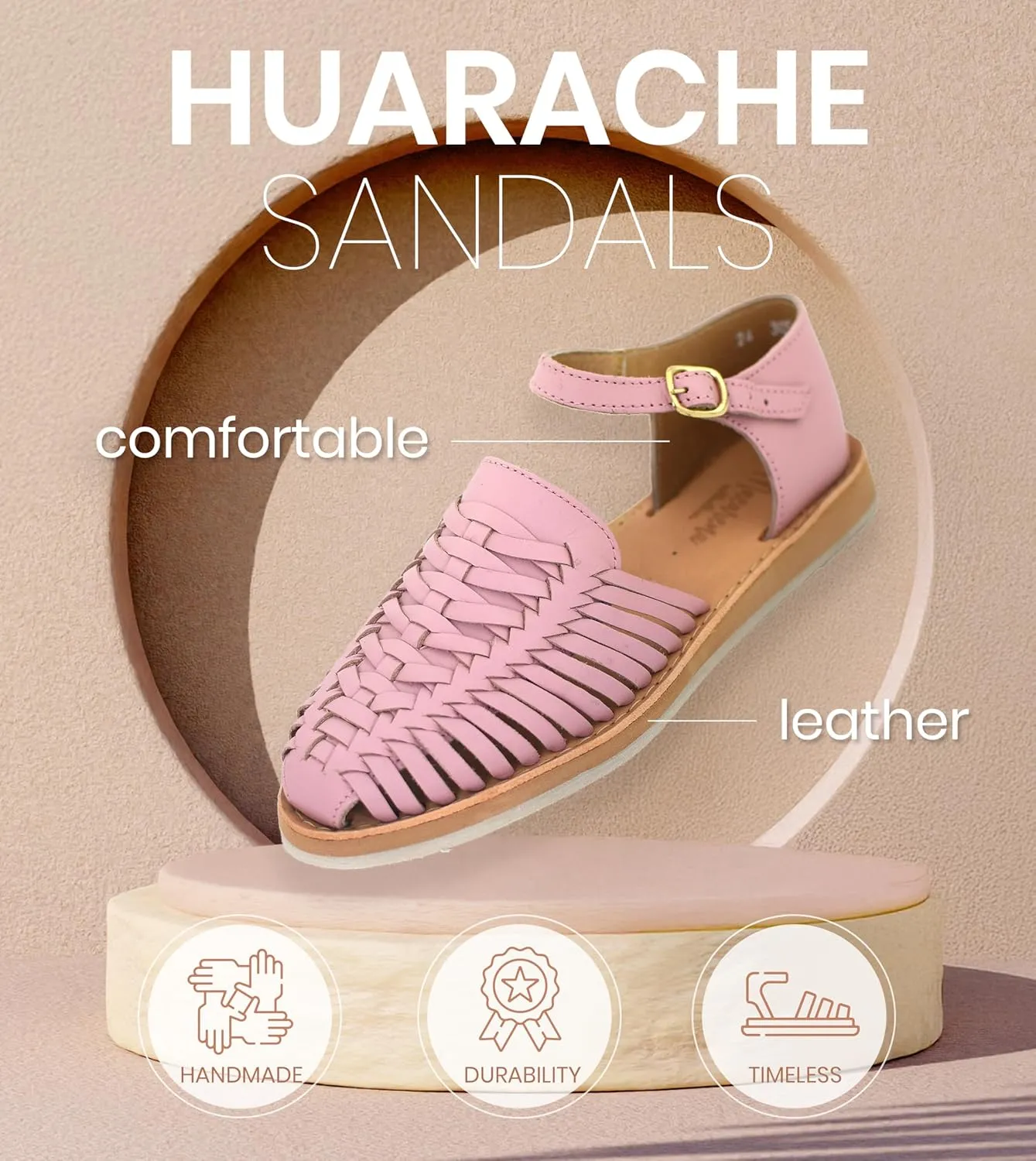 Macarena Collection Womens Shoes Leather Sandals Ankle for Women | Huarache Handmade Mexican Sandals Women | Comfortable & Stylish Womens Sandals 3050 Ankle Strap