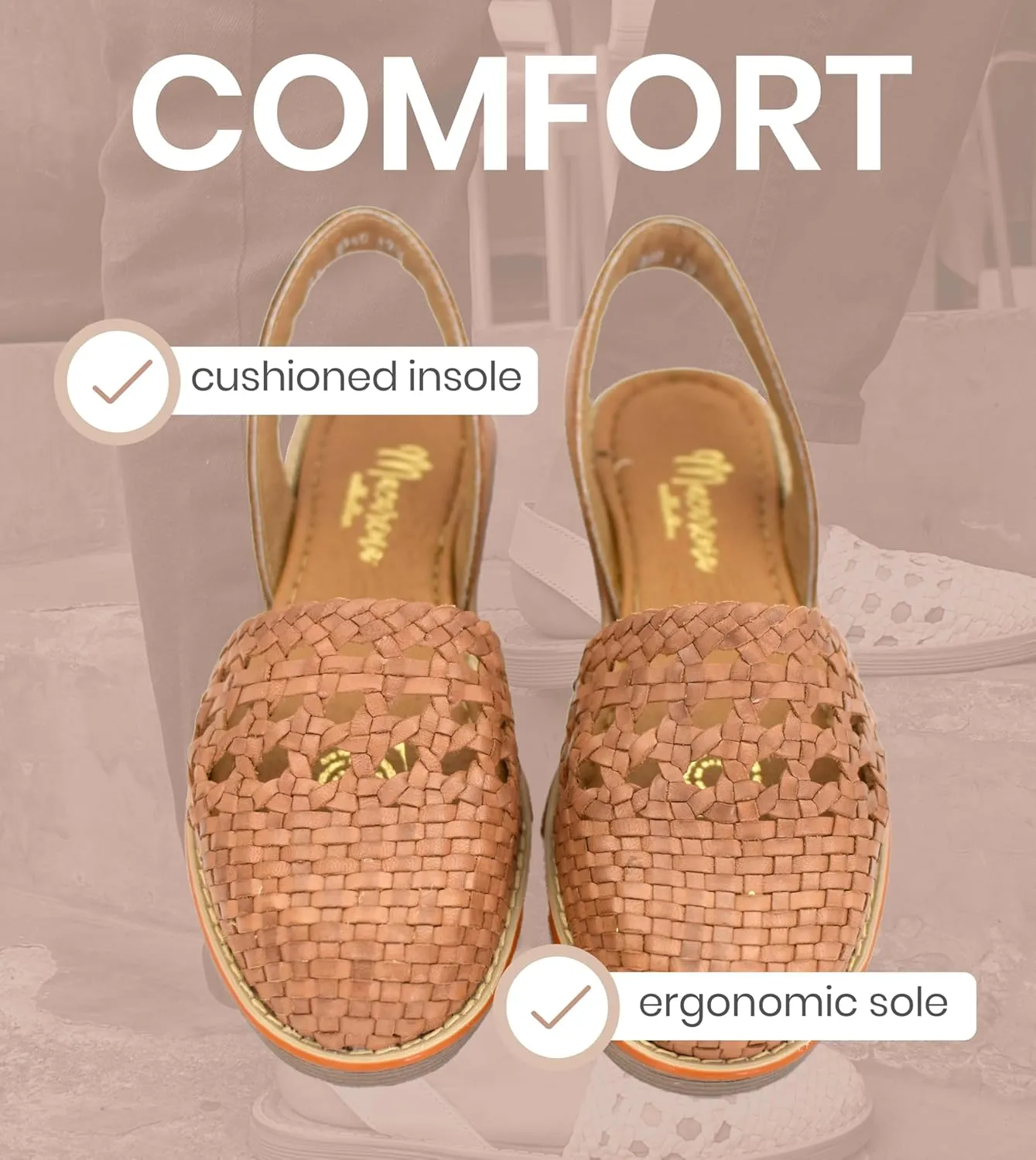 Macarena Collection Womens Shoes Leather Sandals for Women | Huarache Handmade Mexican Sandals Women | Comfortable & Stylish Womens Sandals 2340