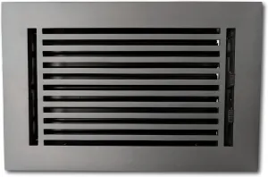 Madelyn Carter 6 x 10 Cast Aluminum Linear Vent Cover with Damper - Carbon Gray (Overall: 7.25 x 11.5) | Floor Register - Wall Register