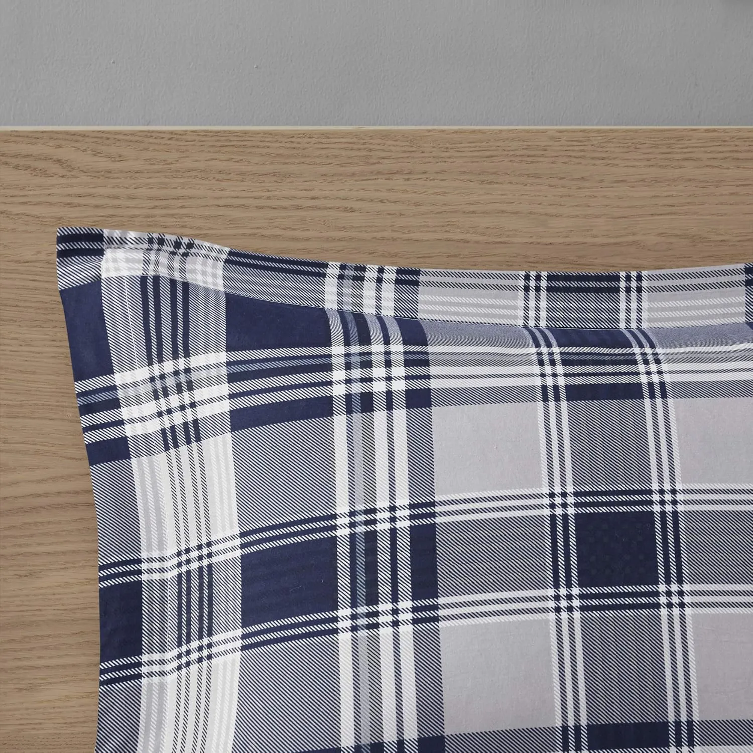 Madison Park Essentials Cozy Bed in A Bag - Reversible Comforter with Complete Sheet Set, Casual Plaid Cabin Design, All Season Cover, Decorative Pillow, Patrick Plaid Navy Twin(68"x86") 6 Piece