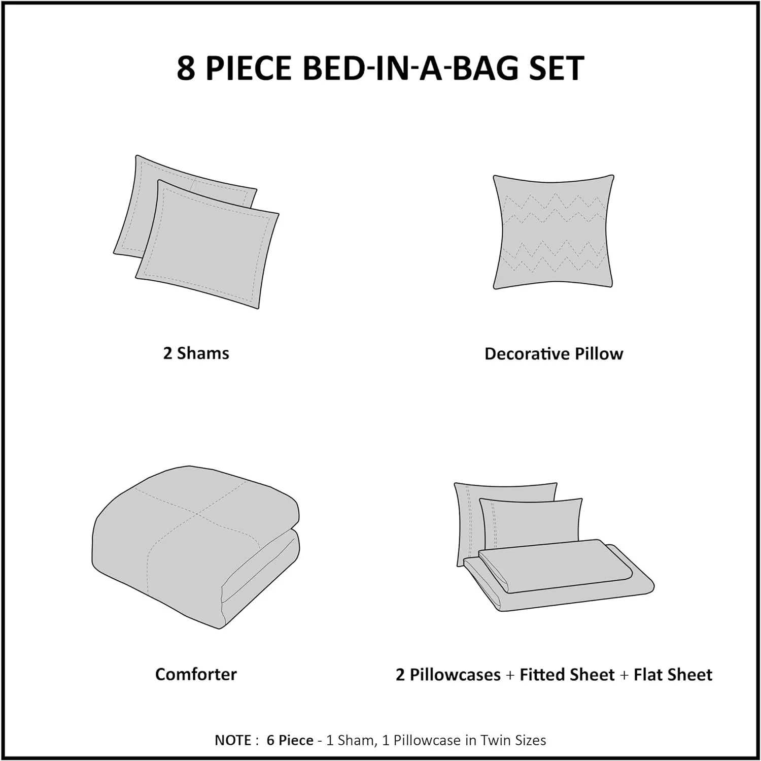 Madison Park Essentials Cozy Bed in a Bag Reversible Comforter with Complete Sheet Set - Modern Botanical Print All Season Cover, Shams, Decorative Pillow, Queen(90"x90"), Blue 8 Piece