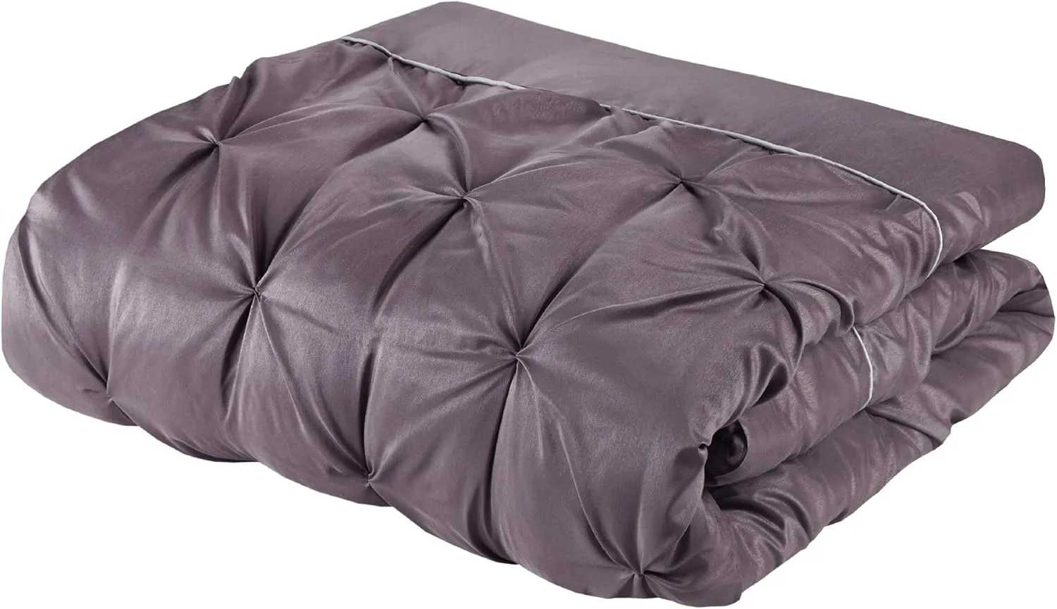 Madison Park Essentials King Comforter Set, 24 Piece Bedding With Matching Curtains, Decorative Pillows, Luxe Diamond Tufting , Room in a Bag Joella Collection, Plum King