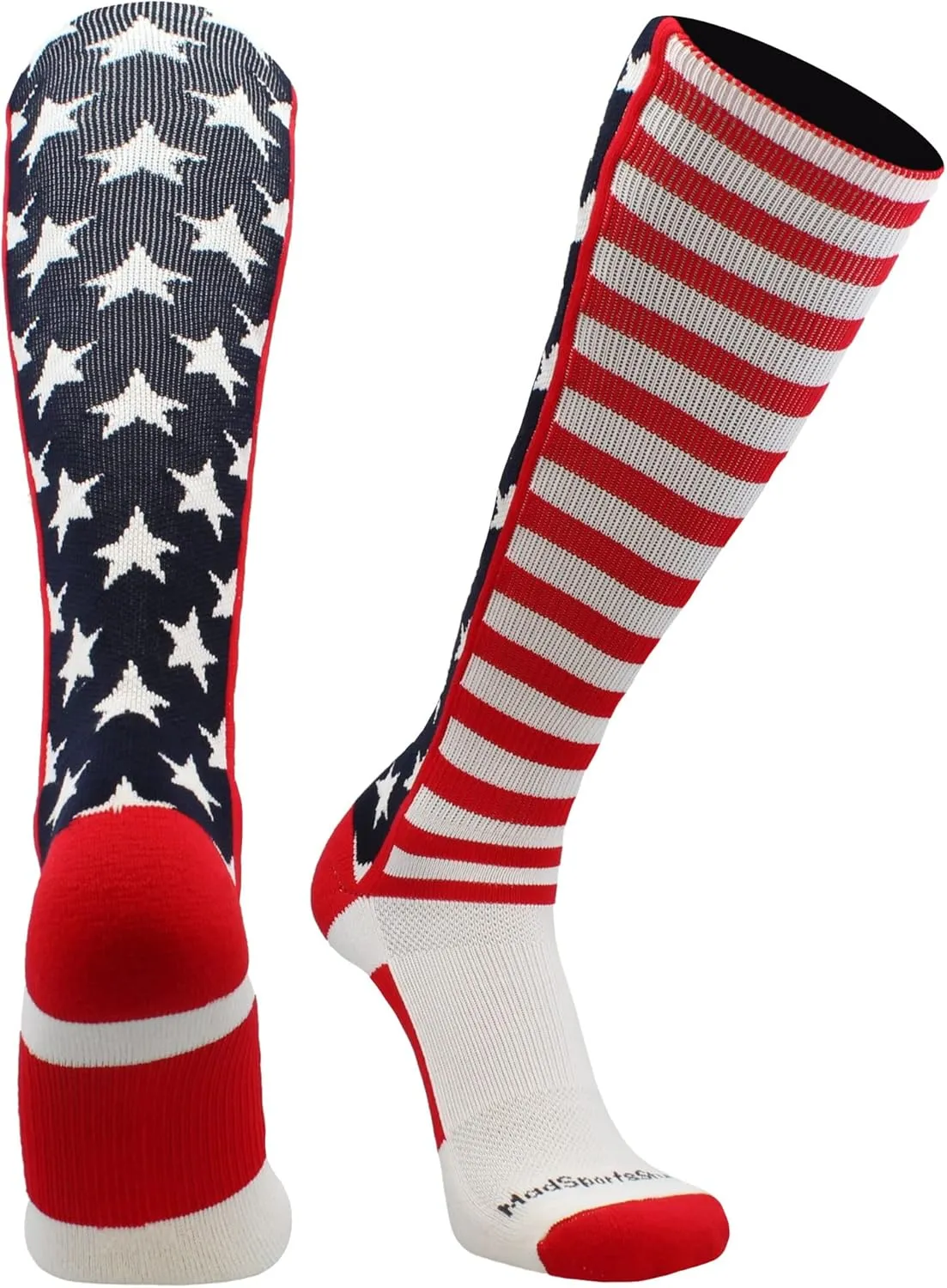 MadSportsStuff USA American Flag Stars and Stripes Socks for Baseball Softball Football Youth and Adult Boys Girls Men Women