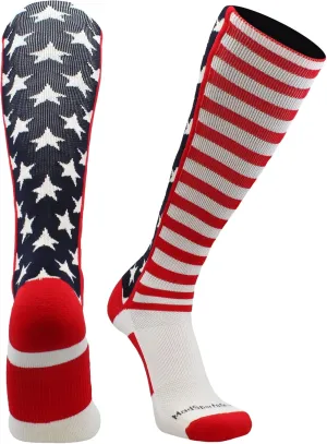 MadSportsStuff USA American Flag Stars and Stripes Socks for Baseball Softball Football Youth and Adult Boys Girls Men Women
