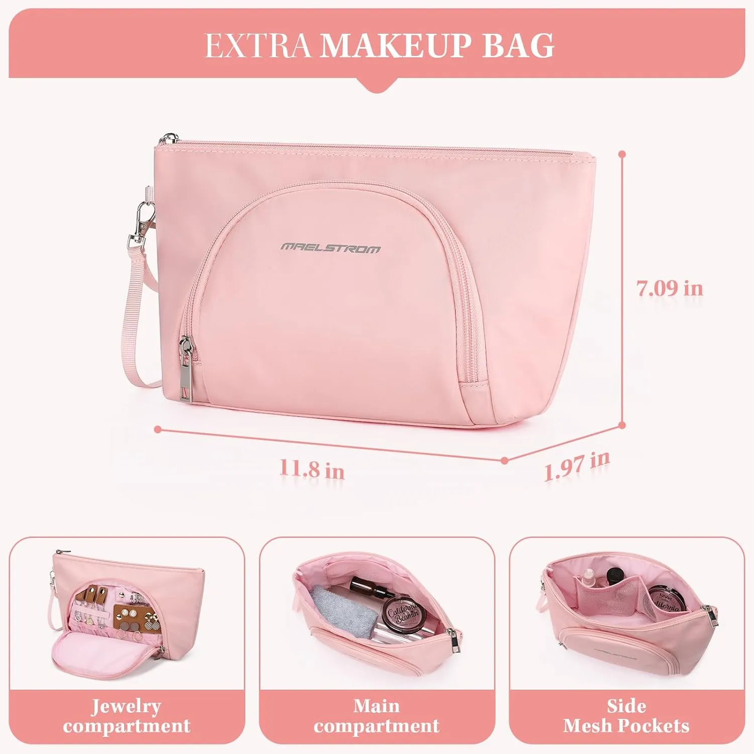 Maelstrom Gym Bag for Women,40L Travel Duffel Bag with Shoes Compartment and Wet Pocket,Waterproof Carry On Weekender Bag,Sport Gym Tote Bags Swimming Yoga, Hospital Holdalls-Pink