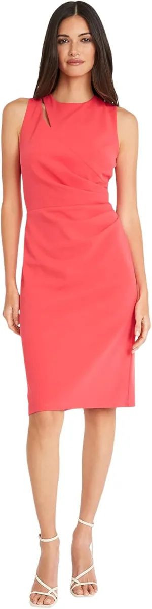 Maggy London Sleeveless Knee-Length Cutout and Pleat Details-Cocktail Dresses for Women