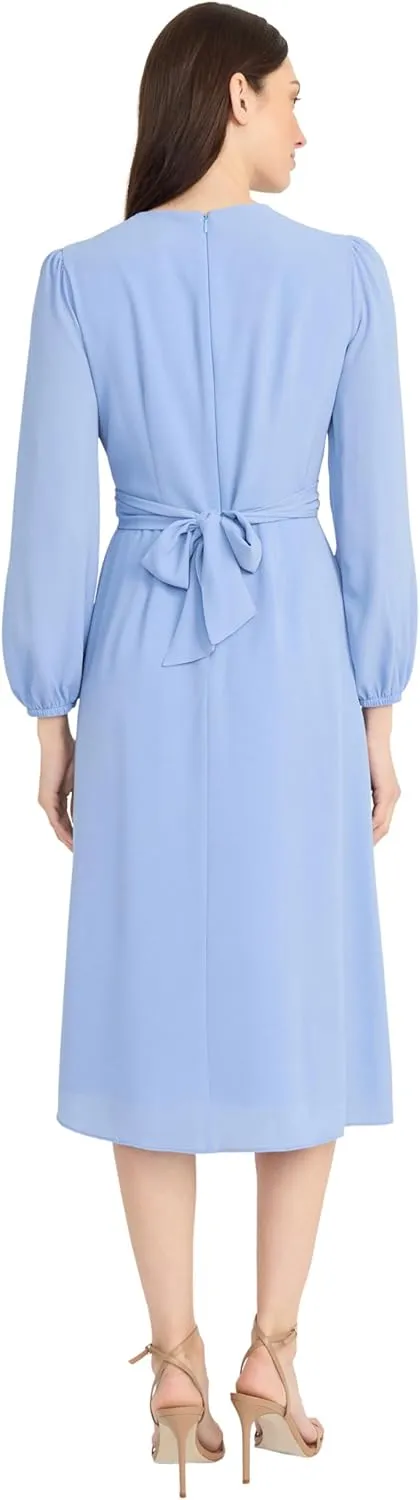 Maggy London Stunning Multi Occasion Twist Empire Waist Midi Women | Long Sleeve Dresses