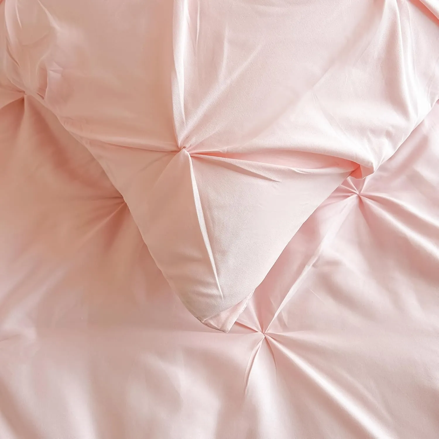 Maple&Stone King Size Comforter Set, 7 Pieces King Bedding Set, Pintuck Bed in a Bag Bed Set with Comforter, Sheets, Pillowcases & Shams - Pink