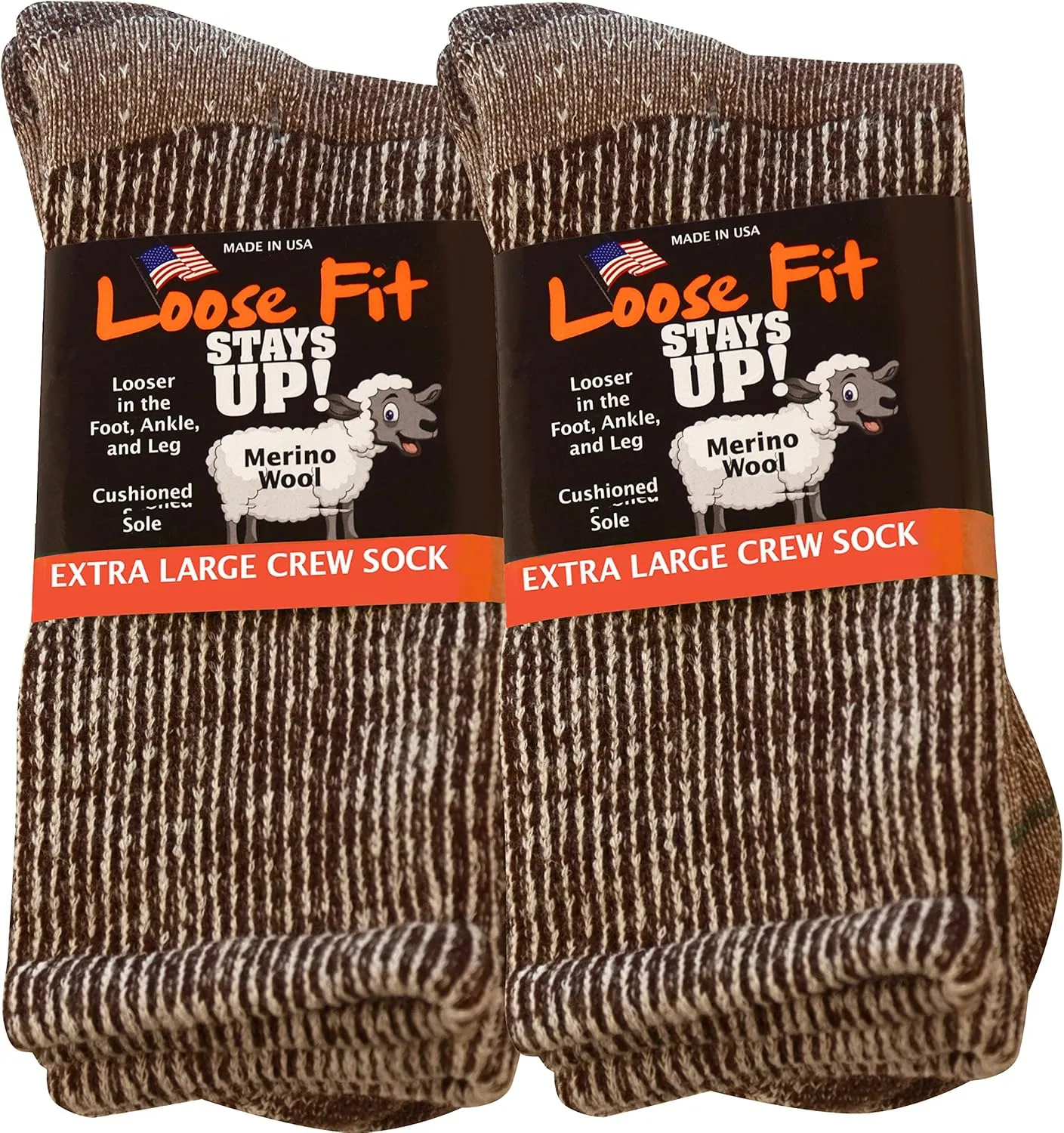 Marled Merino Wool Men's and Women's Sock 2 Pack