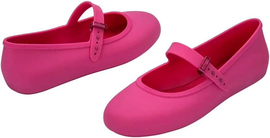 Melissa Soft Ballerina Collection - Seasonless Flats for Women - Classic Ballet Style with Adjustable Strap - Light-as-Air PVC Construction - Soft Foam Insole - Bubblegum Scent