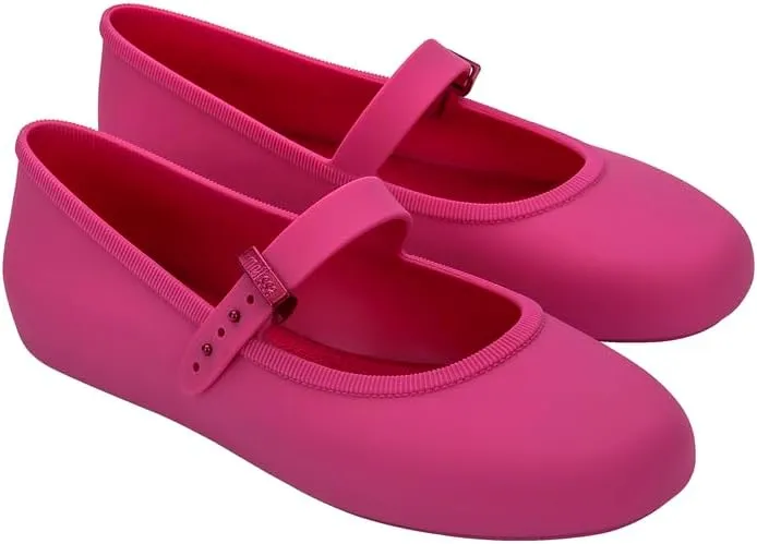 Melissa Soft Ballerina Collection - Seasonless Flats for Women - Classic Ballet Style with Adjustable Strap - Light-as-Air PVC Construction - Soft Foam Insole - Bubblegum Scent