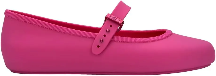Melissa Soft Ballerina Collection - Seasonless Flats for Women - Classic Ballet Style with Adjustable Strap - Light-as-Air PVC Construction - Soft Foam Insole - Bubblegum Scent