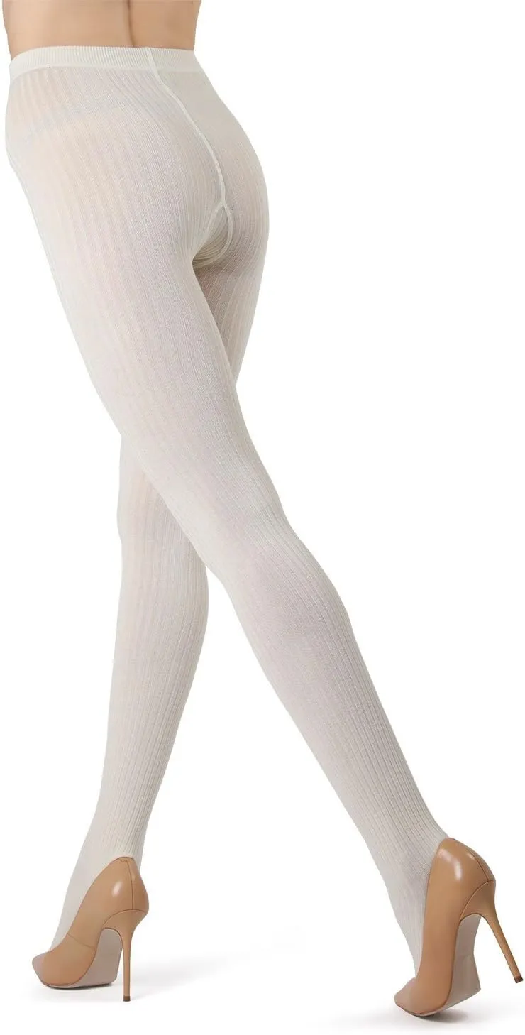 MeMoi Boston Ribbed Cotton Tights for Women, Cozy and Warm Durable Sweater Tights - Sizes Small to Queen 2