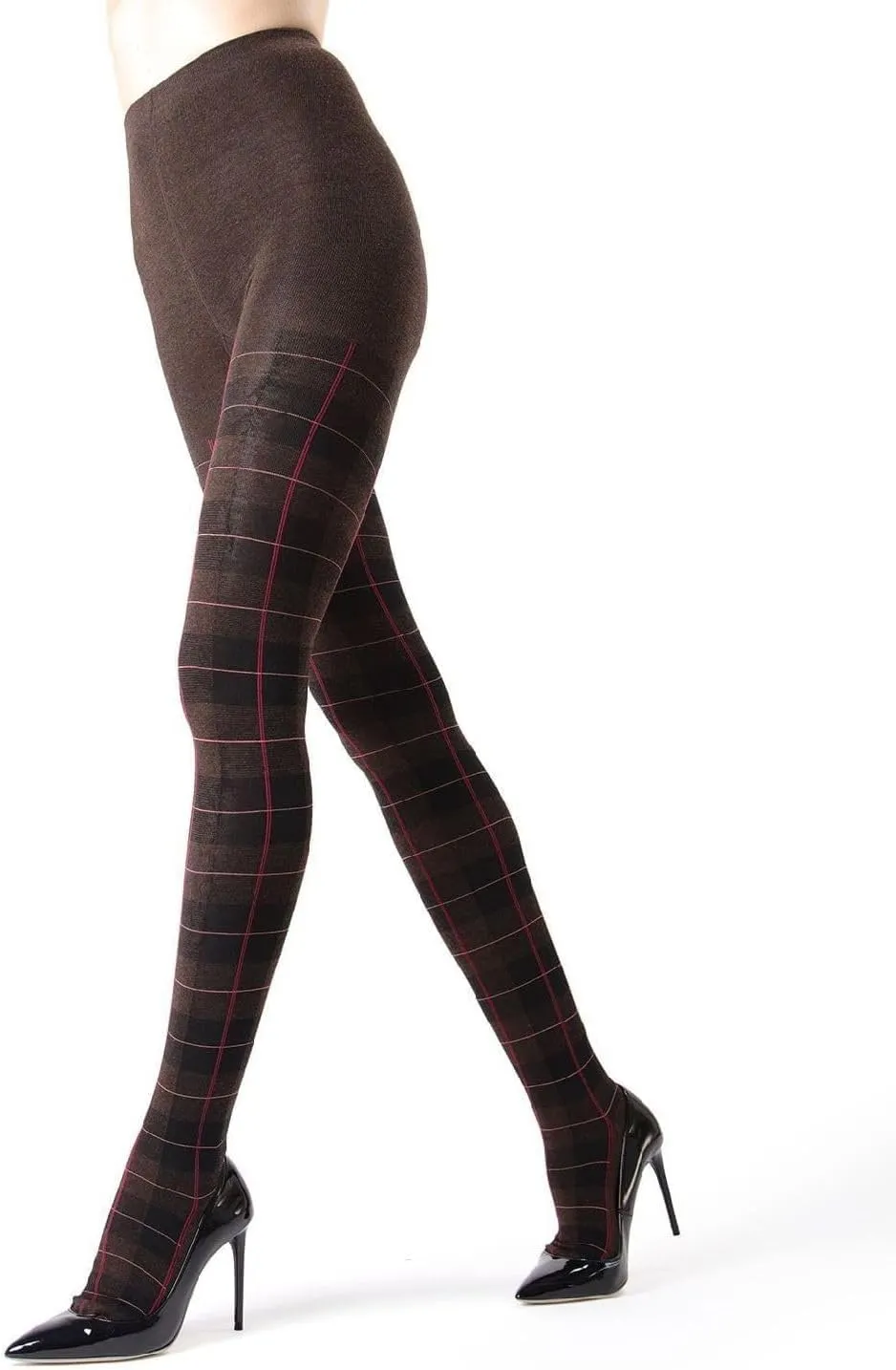 MeMoi Glasgow Plaid Cotton Tights for Women, Cozy, Warm and Fashionable Patterned Sweater Tights - Sizes Small to 6X