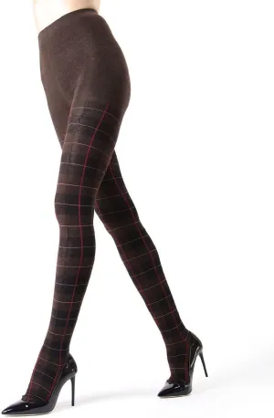 MeMoi Glasgow Plaid Cotton Tights for Women, Cozy, Warm and Fashionable Patterned Sweater Tights - Sizes Small to 6X