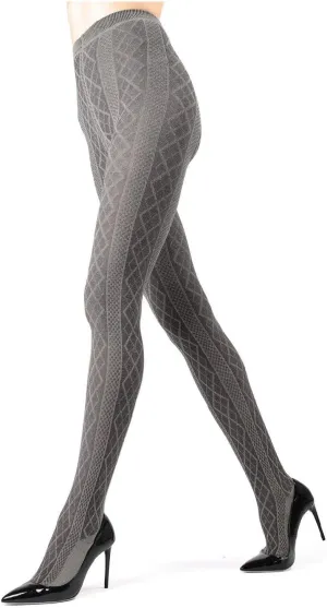 MeMoi Juneau Diamonds Cotton Tights for Women, Cozy and Elegant Sweater Tights - Sizes Small to X-Large