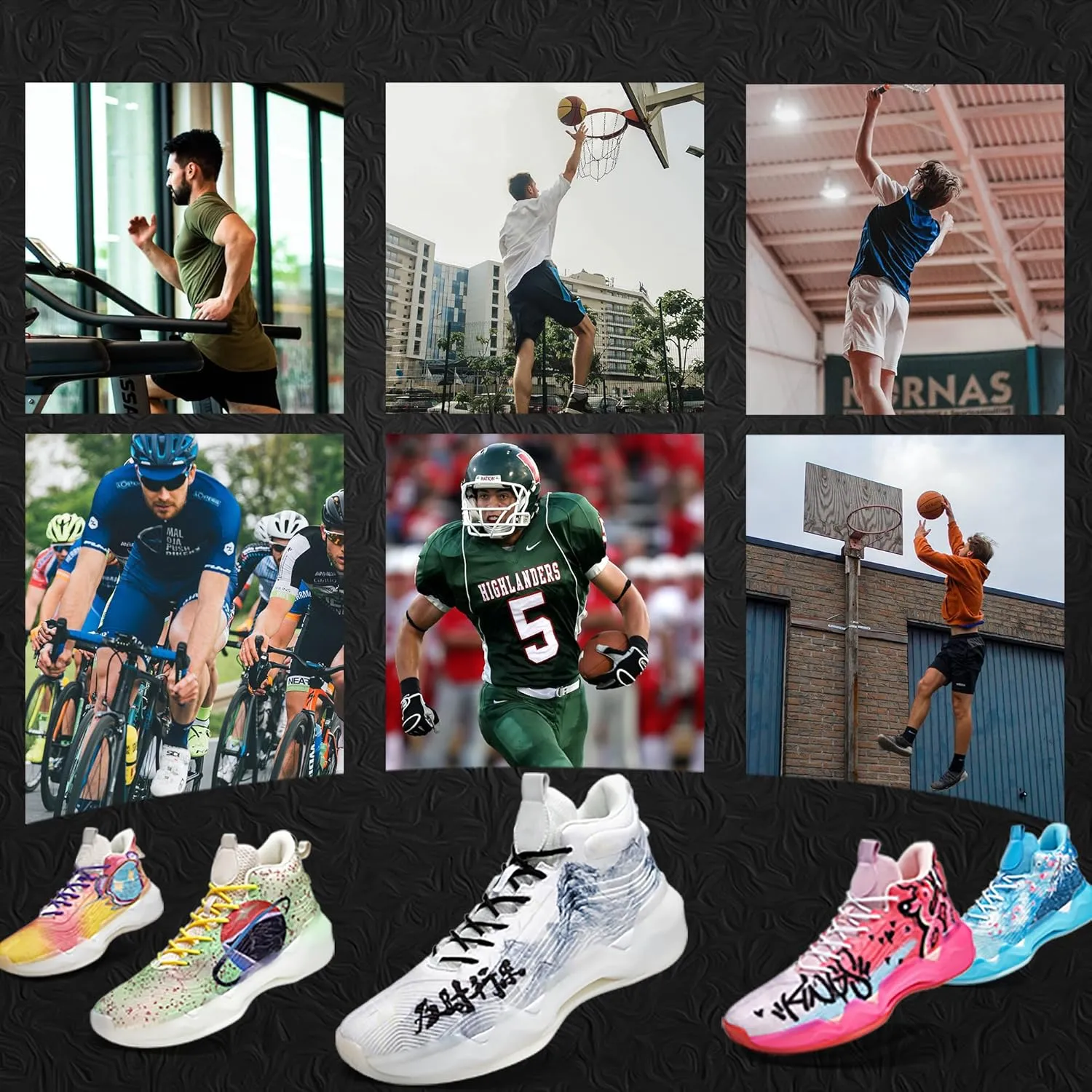 Men Graffiti Basketball Shoes High-Top Sports Shoes Anti-Slip Rubber Soles Indoor Outdoor Sports Running Training Streetwear