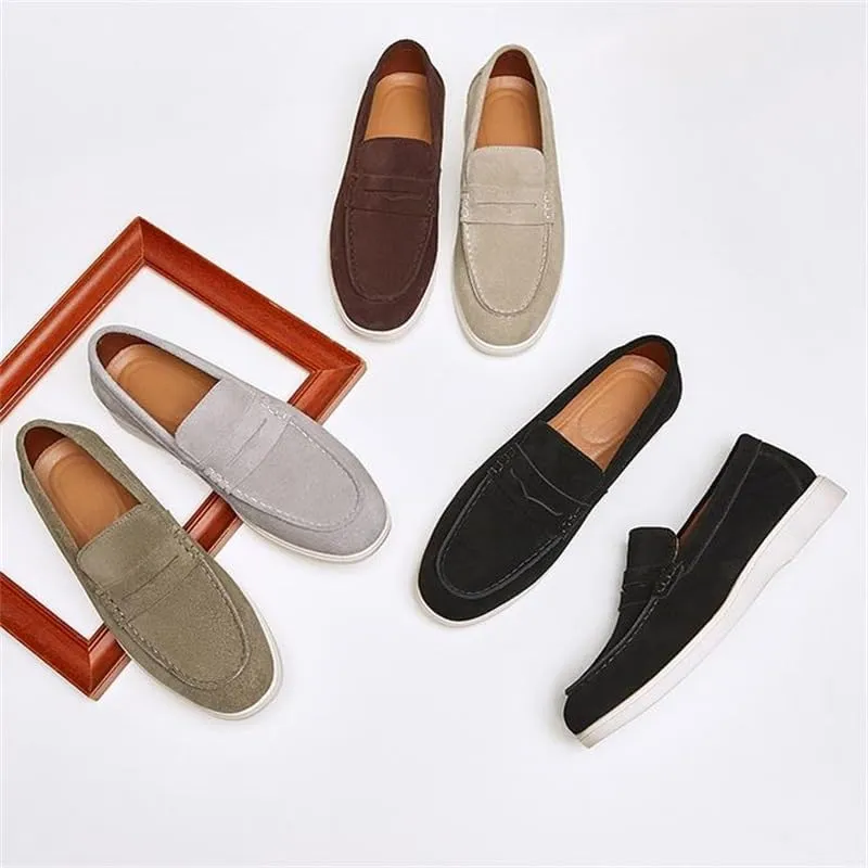 Men's British-Style Velvet Frosted Loafers -Foot Loafers Foot Cover Casual Shoes High Elasticity Breathable and Soft Suitable for Driving Running Sports Business Work(OneColor,9)