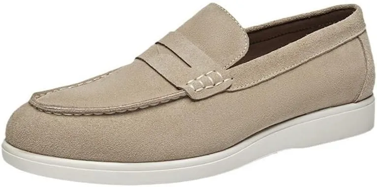 Men's British-Style Velvet Frosted Loafers -Foot Loafers Foot Cover Casual Shoes High Elasticity Breathable and Soft Suitable for Driving Running Sports Business Work(OneColor,9)