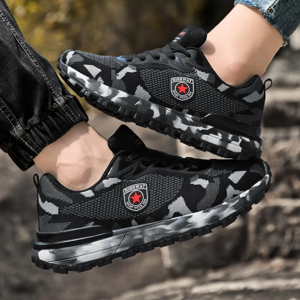 Men's Cross Country Running Shoes for Outdoor Climbing Hiking Casual Training Camouflage Shoes
