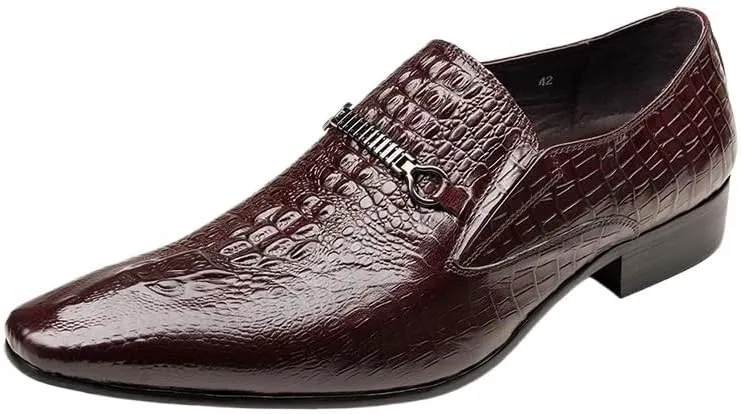 Men's Dress Shoes Crocodile Pattern Pointed Toe Business Shoes Work Men Dress Shoes Male Wedding Footwear