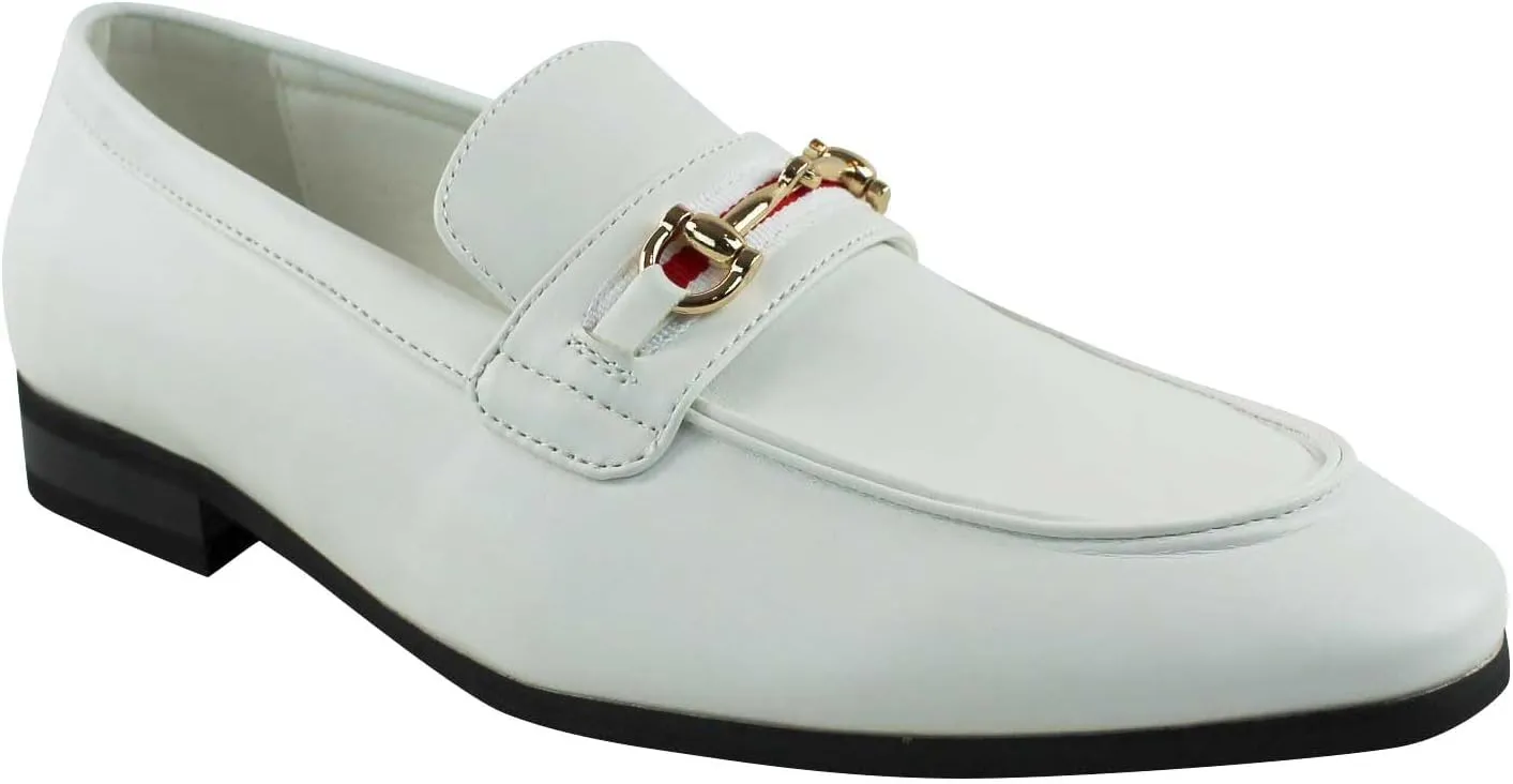 Men's Dress Shoes Loafer with Gold Buckle Slip On Formal Modern Classic