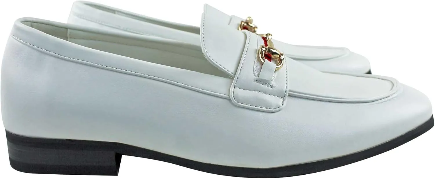 Men's Dress Shoes Loafer with Gold Buckle Slip On Formal Modern Classic