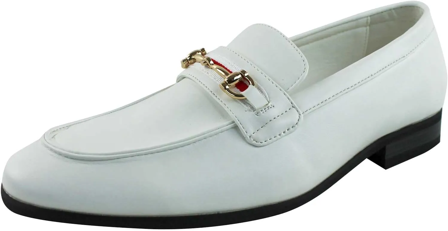 Men's Dress Shoes Loafer with Gold Buckle Slip On Formal Modern Classic