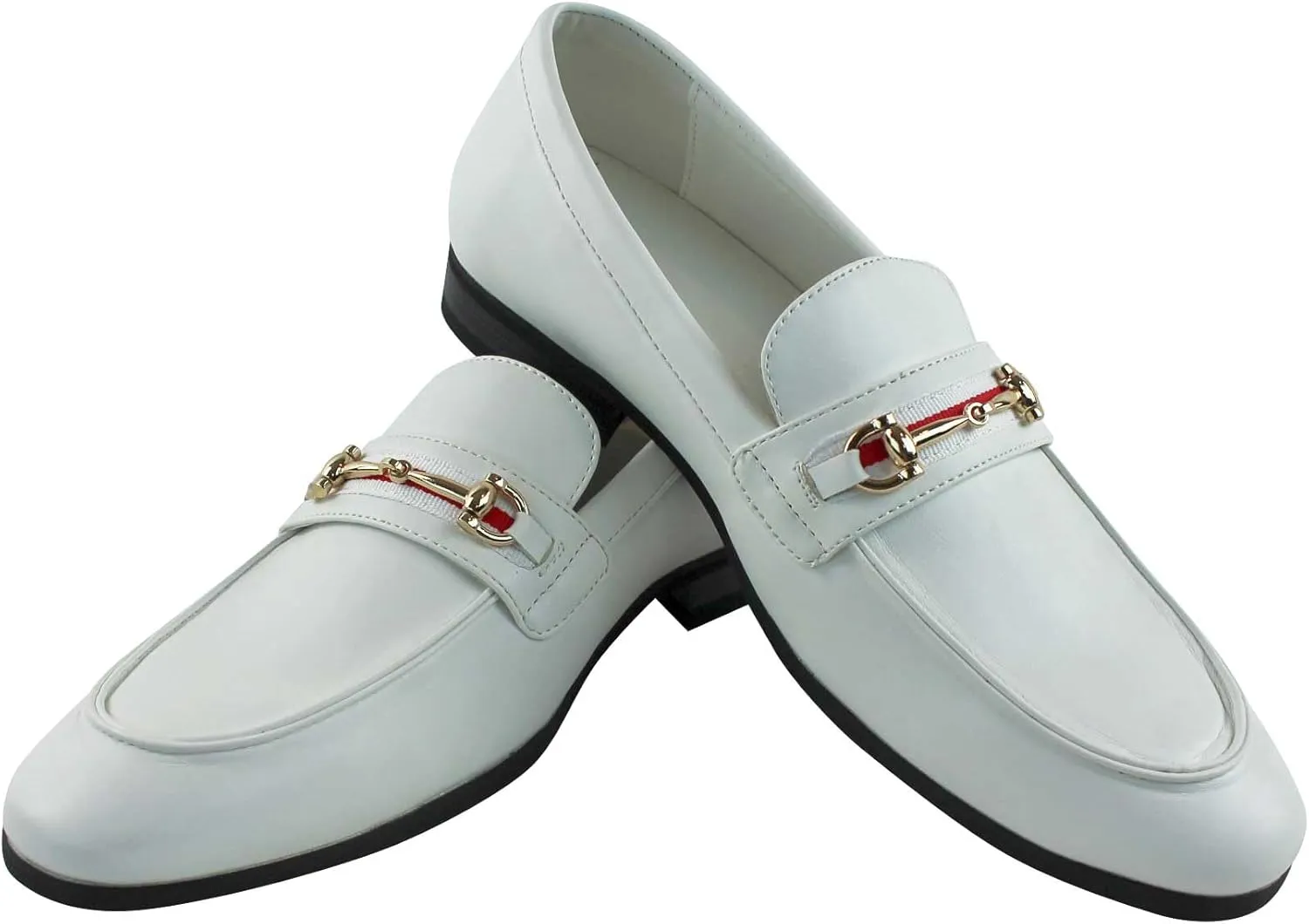 Men's Dress Shoes Loafer with Gold Buckle Slip On Formal Modern Classic
