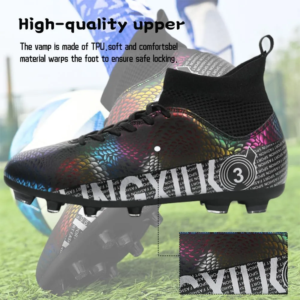 Men's Football Boots Spikes High Top Unisex Outdoor/Indoor Training Sneakers - Lawn Outdoor Youth Football Boots