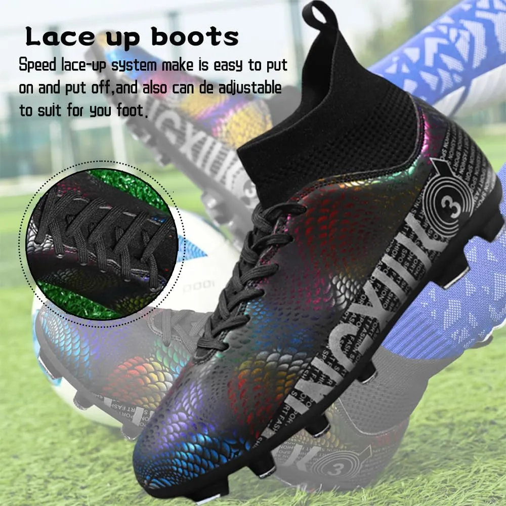 Men's Football Boots Spikes High Top Unisex Outdoor/Indoor Training Sneakers - Lawn Outdoor Youth Football Boots