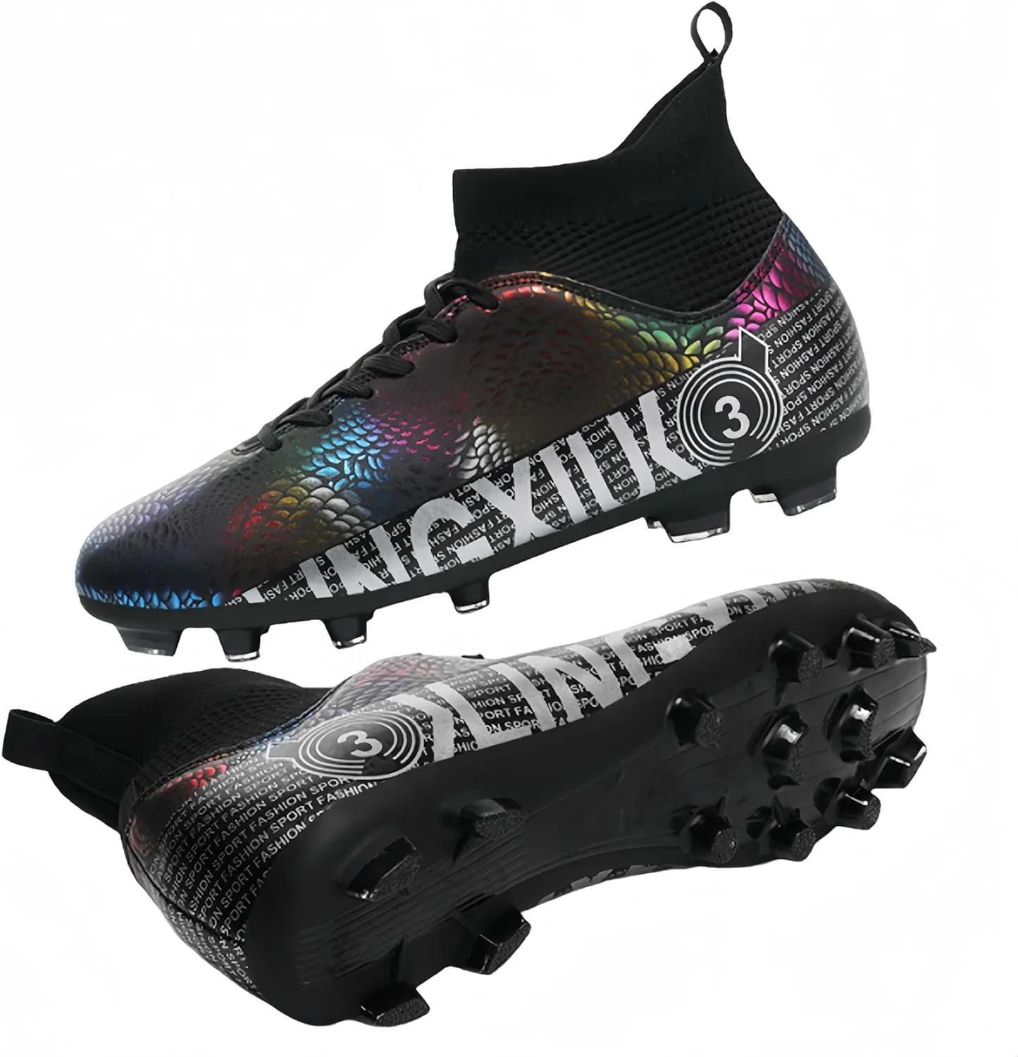 Men's Football Boots Spikes High Top Unisex Outdoor/Indoor Training Sneakers - Lawn Outdoor Youth Football Boots