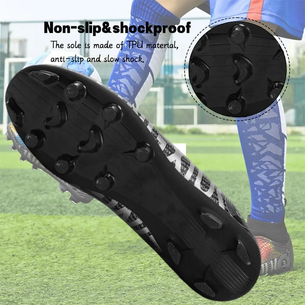 Men's Football Boots Spikes High Top Unisex Outdoor/Indoor Training Sneakers - Lawn Outdoor Youth Football Boots