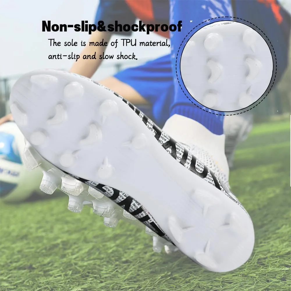 Men's Football Boots Spikes High Top Unisex Outdoor/Indoor Training Sneakers - Lawn Outdoor Youth Football Boots
