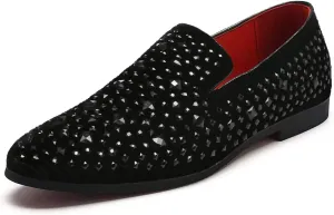 Men's Glitter Loafers Slip on Leather Wedding Party Dress Penny Smoking Sparkly Shoes
