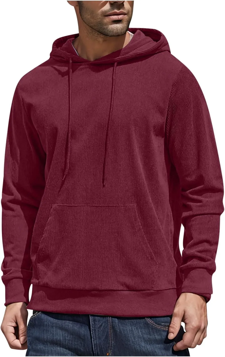 Mens Hoodies Casual Hooded Sweatshirts Training Long Sleeve Hoodie Warm Hoodies Solid Color Fall Pullover
