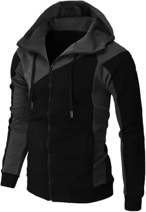 Men's Hoodies Casual Hooded Sweatshirts Training Long Sleeve Hoodies Zip Up Hoodies Solid Color Fall Pullover